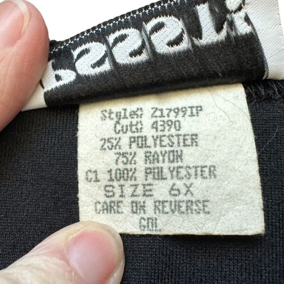 Vintage Pssst Girls 6X Black Velvet Bodice Dress with Shiny Gold Satin Skirt Bow - Picture 7 of 9